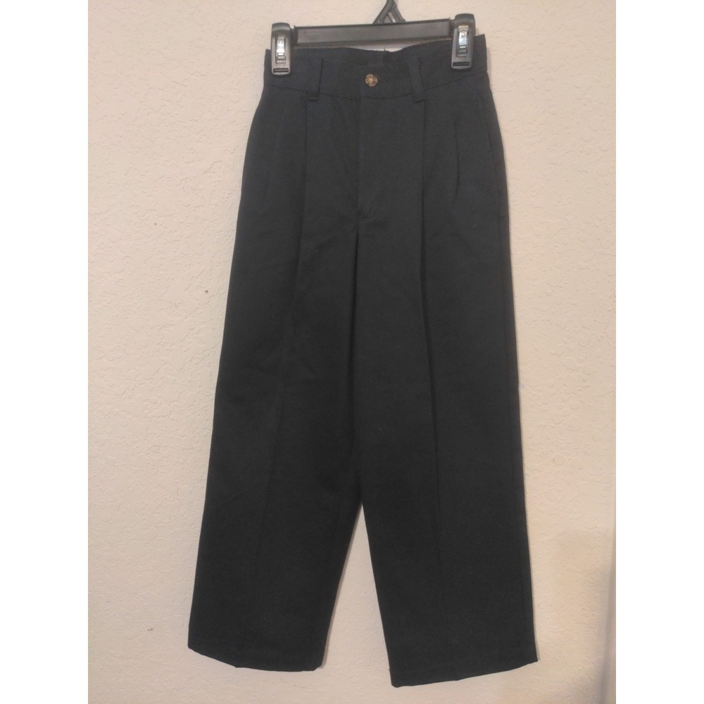 George Boys Pleated Front Navy Blue School Uniform Pants Size 8 Slim Adjustable